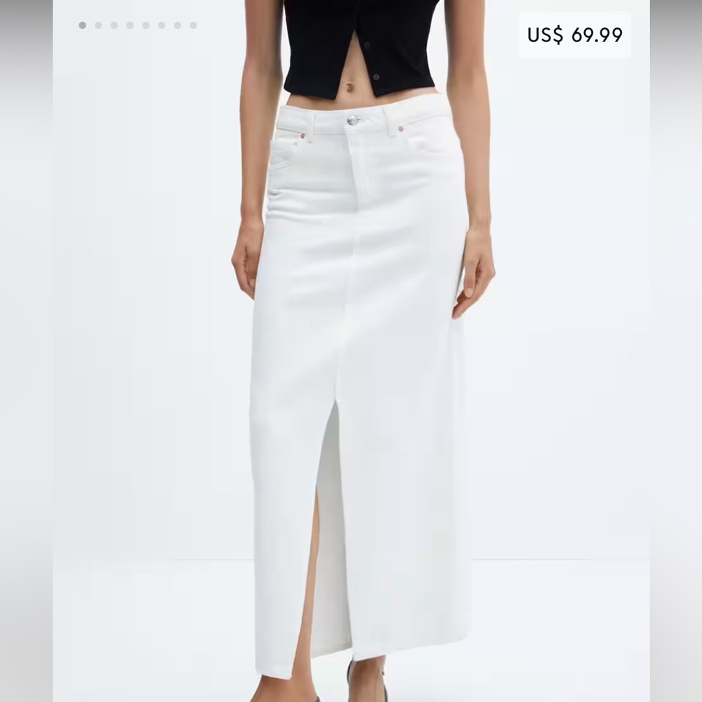 NWT! Mango White Denim Maxi Skirt